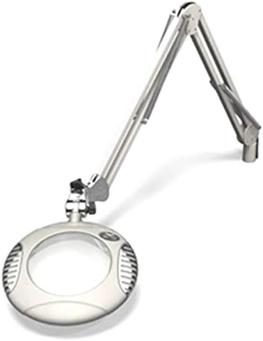 Green-Lite ESD-Safe 5-Diopter 6-LED Magnifier with 43" Reach and Clamp Base, Shadow White