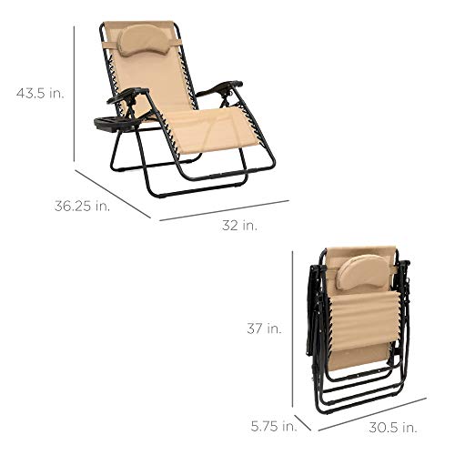 Best Choice Products Oversized Zero Gravity Chair, Folding Outdoor