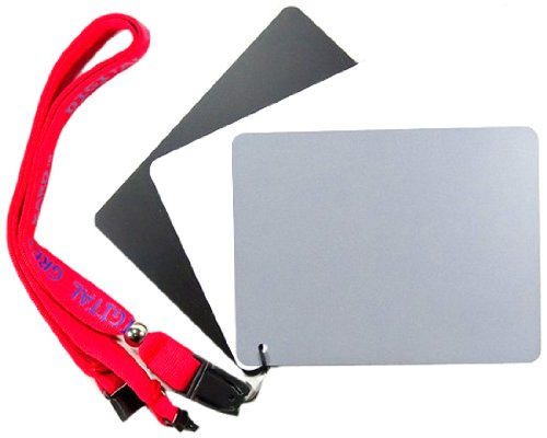 DGK Color Tools DGK-XL Extra Large Size 3 Card Set - 4" x 5" White Balance Card 18% Gray Card for Digital and Film Photography with Premium Lanyard