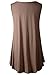 LARACE Women Solid Sleeveless Tunic for Leggings Swing Flare Tank Tops (3X, Khaki)