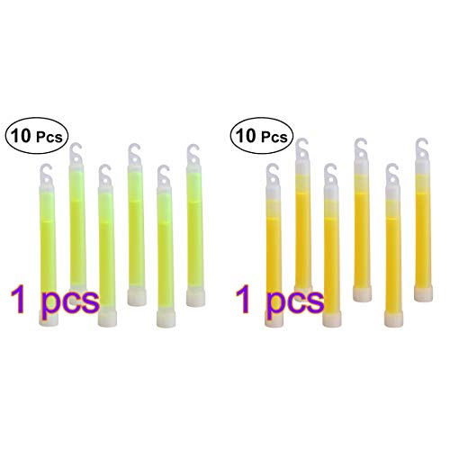 Baluue 210PCS 6-INCH Industrial Grade Glow Sticks Ultra Bright Emergency Light Sticks – Green10 Yellow10