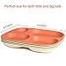 shopwithgreen Bamboo Divided Plates for Kids Adults - Dinnerware Set for Toddlers Kids Children Baby, Toddler Dinner Plates, BPA Free, Stackable, Dishwasher Safe, 9.4 inch, Set of 4