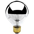 Bulbrite 60G25HM Half Chrome 60W Globe Shape Bulb, Pack of 2