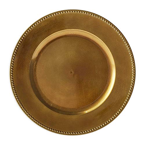 Bronze Charger Plates. Beaded Charger Plates 13" Bronze (Set of 6).