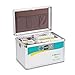 Ollieroo Locking Medicine Box,Key Lock Box for Medication,First Aid Storage Box for Emergency Supplies 7.7 x 7.9 x 12 inches Silver