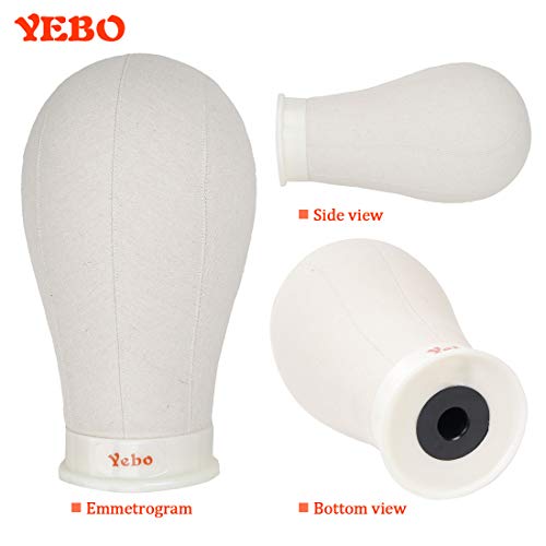 image for YEBO 23 Inch Polyurethane Canvas Block Head Wig Display Stying Mannequ