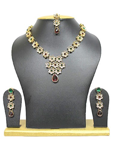 Ddivaa ethnic indian bollywood gold plated red stone pa…