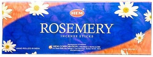 Rosemery (Rosemary) - Box of Six 20 Stick Hex Tubes - HEM Incense Hand Rolled In India