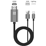 AoLiPlus HDMI Cable Compatible with Phone Pad to HDMI Cable, 1080P HDMI Adapter Connector Cable, Digital AV Adaptor Cord Compatible with Phone X/8/7/6 Plus to TV Projector Monitor - Black