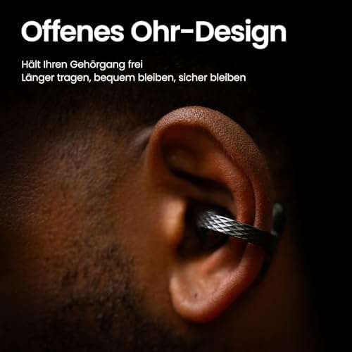 Up Bluetooth Kopfhörer, Kabellose Open-Ear-Ohrhörer mit Touch-Steuerung, IPX4 Wasserfest & Schweißresistent, KI-Rauschunterdrückung, Ideal für Sport & Laufen, Kompatibel mit Android & iPhone