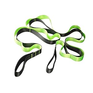 KOOLIFE Yoga Strap – Stretching Strap with 12 Loops to Improve Flexibility for Fitness,Pilates and Physical Therapy,1.5″ W x 8′ L.