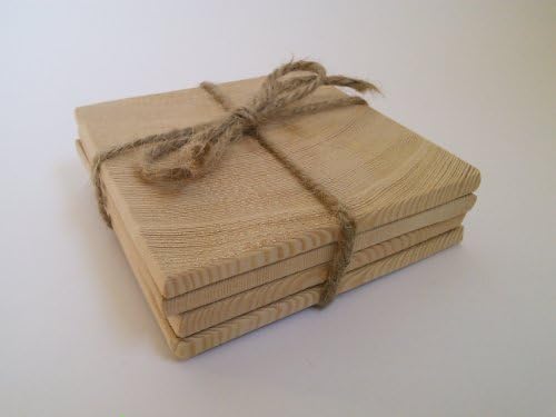 Natural Reclaimed Wood Coasters Unfinished DIY Set of 4 Handmade by The Gray Cottage