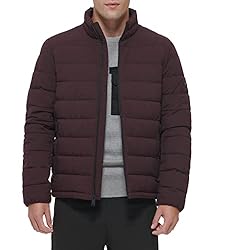 DKNY Men's Light-Weight Quilted Stand Collar Puffer
