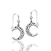 Sterling Silver Celtic Knot Crescent Moon Earrings