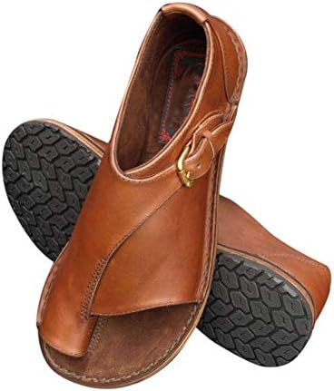 Ablita Women Comfy Buckle Strap Flat Heel Sandal Shoes Summer Beach Shoes for Travel