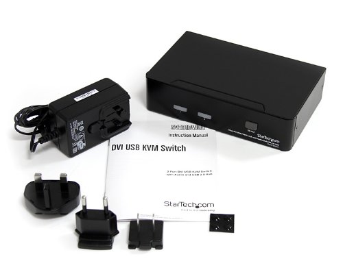 StarTech.com SV231DVIUA 2 Port DVI USB KVM Switch with Audio and USB 2.0 Hub