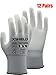 XSHIELD 17-PUG,Polyurethane/Nylon Safety WORK Glove,12 Pairs (Large, White)