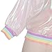 Focal20 Laser Rainbow Symphony Women Jacket Hologram Coat Iridescent Transparent Bomber Jacket Sunproof