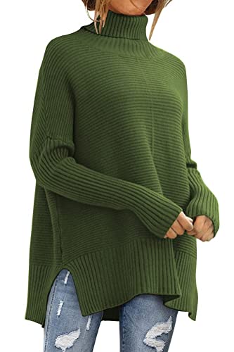 LILLUSORY Women Oversized Turtleneck Sweater