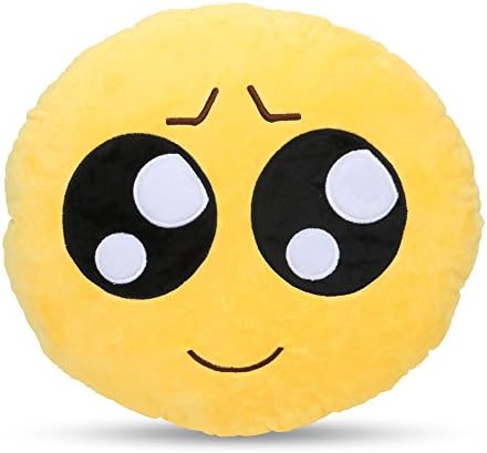 LynnWang Design Emoji Round Cushion Pillow for Home Decor Kids Room, Decorative Plush Pillow for Car Sofa Pets Cushions