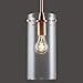 Effimero Large Stem Hung Clear Glass Contemporary Pendant Light. Copper Fixture with Adjustable Hanging Height. Industrial Edison Modern Style. UL Listed, Linea di Liara LL-P315-CU