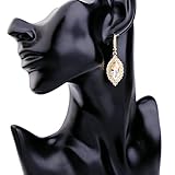 Handcrafted Silver Plated Blue Crystal Signature Drop Earrings Created with Swarovski for Brides Proms