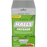 HALLS Defense Sugar-Free Supplement Drops, (Assorted Citrus, 25 Drops, 12-Pack)