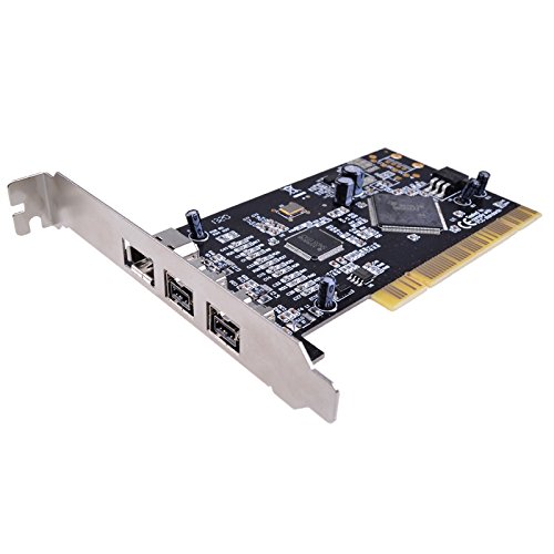 JXSZ PCI 32bit 3 Ports 2X 1394B+1x 1394A Firewire 800/400 Adapter Card TI Chip with Cable