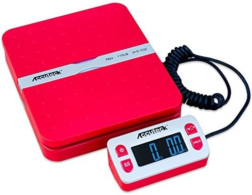Accuteck ShipPro W-8580 110lbs x 0.1 oz Red Digital shipping postal scale, Limited Edition by ACCUTECK