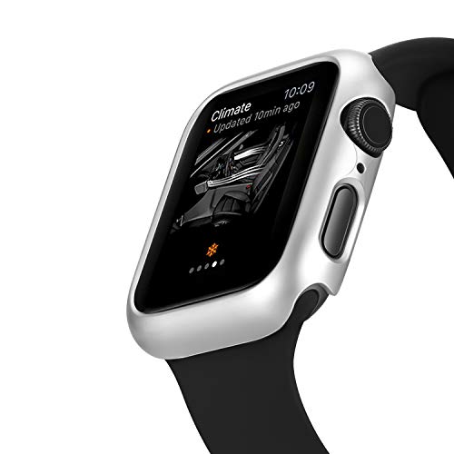 Leotop Compatible with Apple Watch Series 4 Case 44mm 40mm, Super Thin Bumper Protector PC Hard Cover Lightweight Slim Shockproof Accessories Matte Frame Compatible iWatch (Silver, 40mm)