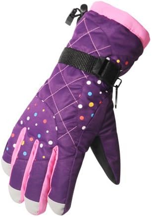 TopSku Colourful Superior Quality Waterproof Winter Windproof Sports Pro Palm Bike Cycling Skating Skiing Warm Gloves for Women (purple)