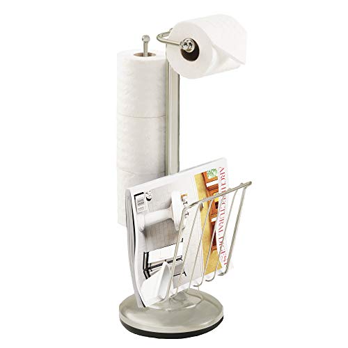 Better Living Products 54566 Toilet Caddy Tissue Dispenser with Magazine Rack, Satin Nickel - Thumbnail 4