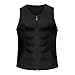 VENAS Men Sauna Sweat Vest Waist Trainer Hot Neoprene Sauna Suit Corset Body Shaper Zipper Tank Top Workout Shirt (Black,2XL)