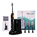 Electric Rechargeable Toothbrush-iBrush Elite SonicWave with UV Sanitizer (Black) 3 Extra Brush Replacements Included