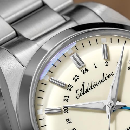 ADDIESDIVE 36 mm Small Dial GMT Men's Watch Diver Waterproof 100 M Ronda 515-24H Stainless Steel