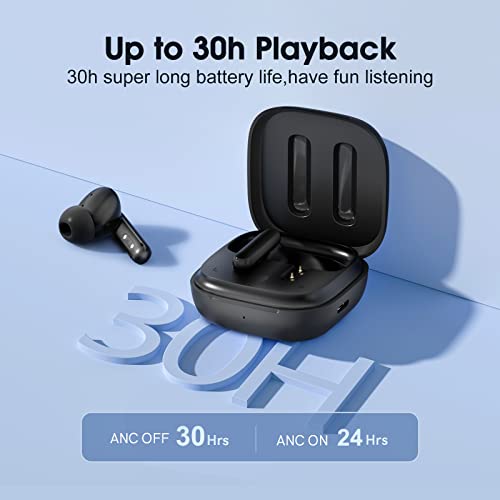 Qcy T13 ANC Fone De Ouvido Sem Fio, Fone Bluetooth 5.3 Com Cancelamento De Ruído Ativo, 30Horas de Reprodução, Preto