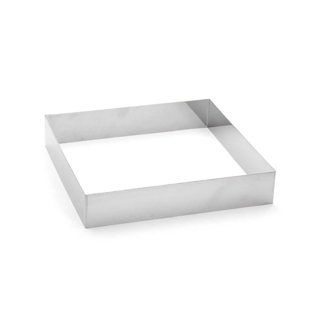 De Buyer 3906.24 Stainless Steel Square Rings, 4.5 cm High