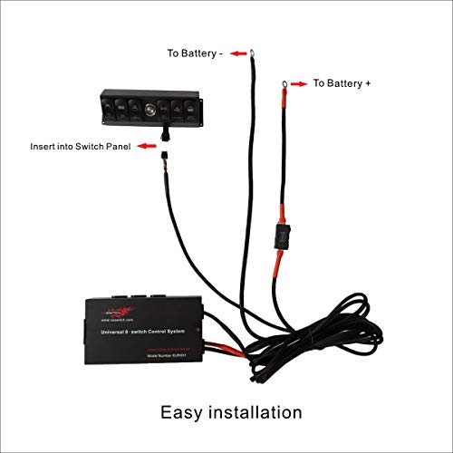 Voswitch Universal 6-Switch Pod/Panel in Red Backlight with Control and Relay Box Fits Truck,UTV, Jeep and Boat(Comes with 12 Switch Covers) - Thumbnail 7