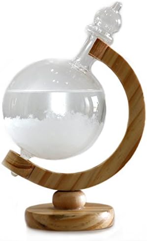 LoveBefound Globe Storm Glass, Weather Predicting Crystal Desktop Decor Bottle Barometer Creative Stylish Gift for Home Office Birthday Mother(Burlywood)