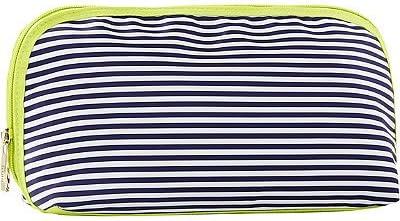 Trina Blue White Stripes Soak Up the Rays Medium Clutch Cosmetic Bag Organizer