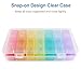 7 Day Pill Organizer 3 Times a Day, Travel Portable Daily Pill Box Case for Vitamin Fish Oil Cod Liver Oil Capsules Supplements Compartments Large Container Holder (Rainbow)