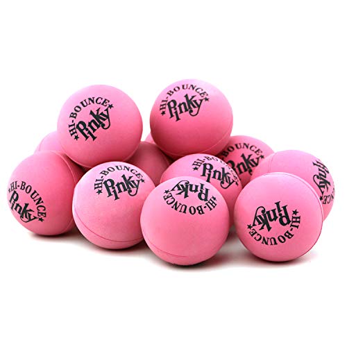 Original Hi Bounce Pinky Ball 2.5" Large Pink Rubber Ball 2 Pack Bundle Multi Purpose Play Soft Ballet Dance Massage Ball Dog Ball with 2 GosuToys Stickers