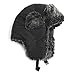 City Hunter Trapper Bomber Cap Hat Faux Fur,Black,One size