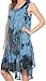 Sakkas 217 Tie Dye Butterfly Tank Sheath Caftan Mid Length Cotton Dress - Blue/One Size