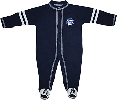 Butler University Bulldogs Sports Shoe Footed Baby Romper,Navy/White,0-3 Months