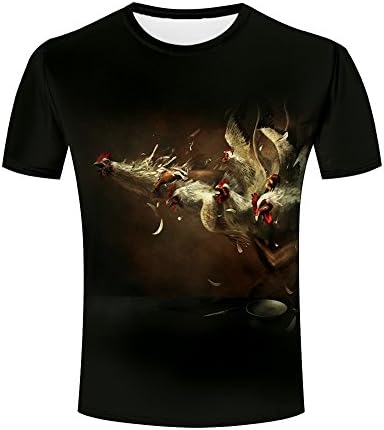 Jiacool Mens 3D Tee Shirts Top Fighting Cocks Printing Funny Unisex Tees XXL