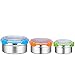Bruntmor Trio Nesting 18/8 Stainless Steel Food Containers With Snapping Seal Leak-Proof Lids. Square Shape Stainless Steel With Bpa-Free Locking Lids. Set Of 3-8 Oz/ 16 Oz/ 24 Oz