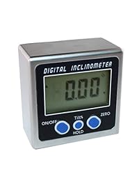 PUSU 2 en 1 nivel magnético digital y buscador de ángulo Inclinómetro indicador de bisel con fuerte base magnética, 4 x 90 grados de alcance, para medición rápida y precisa