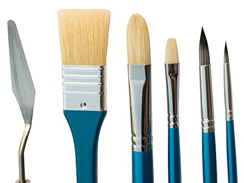 image for L.Louise Art Paint Brush Set with (5) Brushes, (1) Palette Knife and (