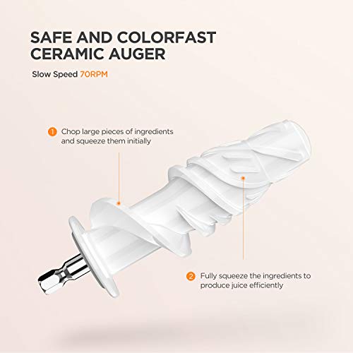 CalmDo Masticating Juicer, Slow Juicer Extractor with Ceramic Auger